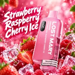 Lost Mary Strawberry Raspberry Cherry Ice pre-filled vape kit with OLED display